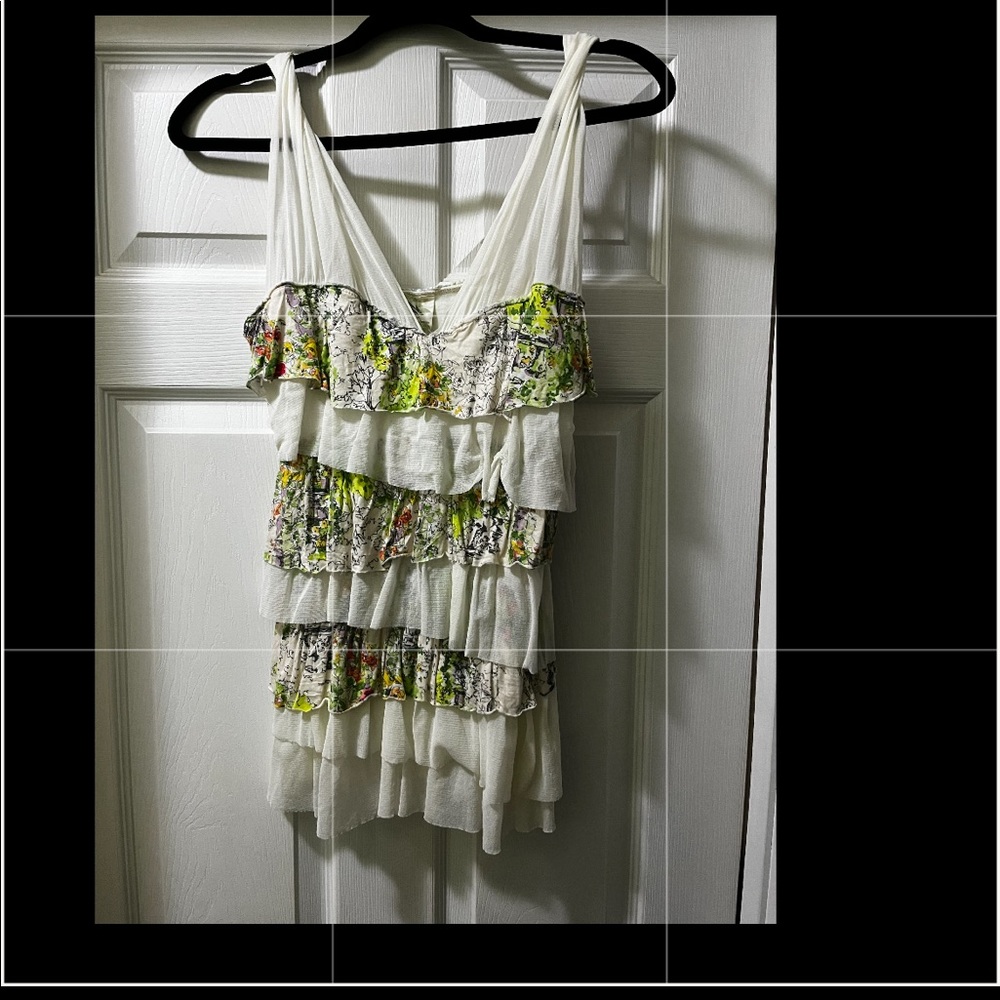 Anthropologie WESTON WEAR Womens Tiered Ruffle Top Sleeveless